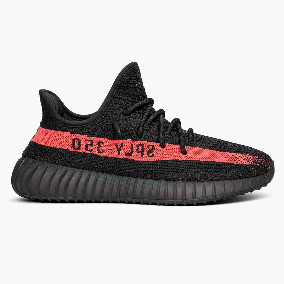 Yeezy Boost 350 V2 Black Red Stripe – Sneakers Unisex