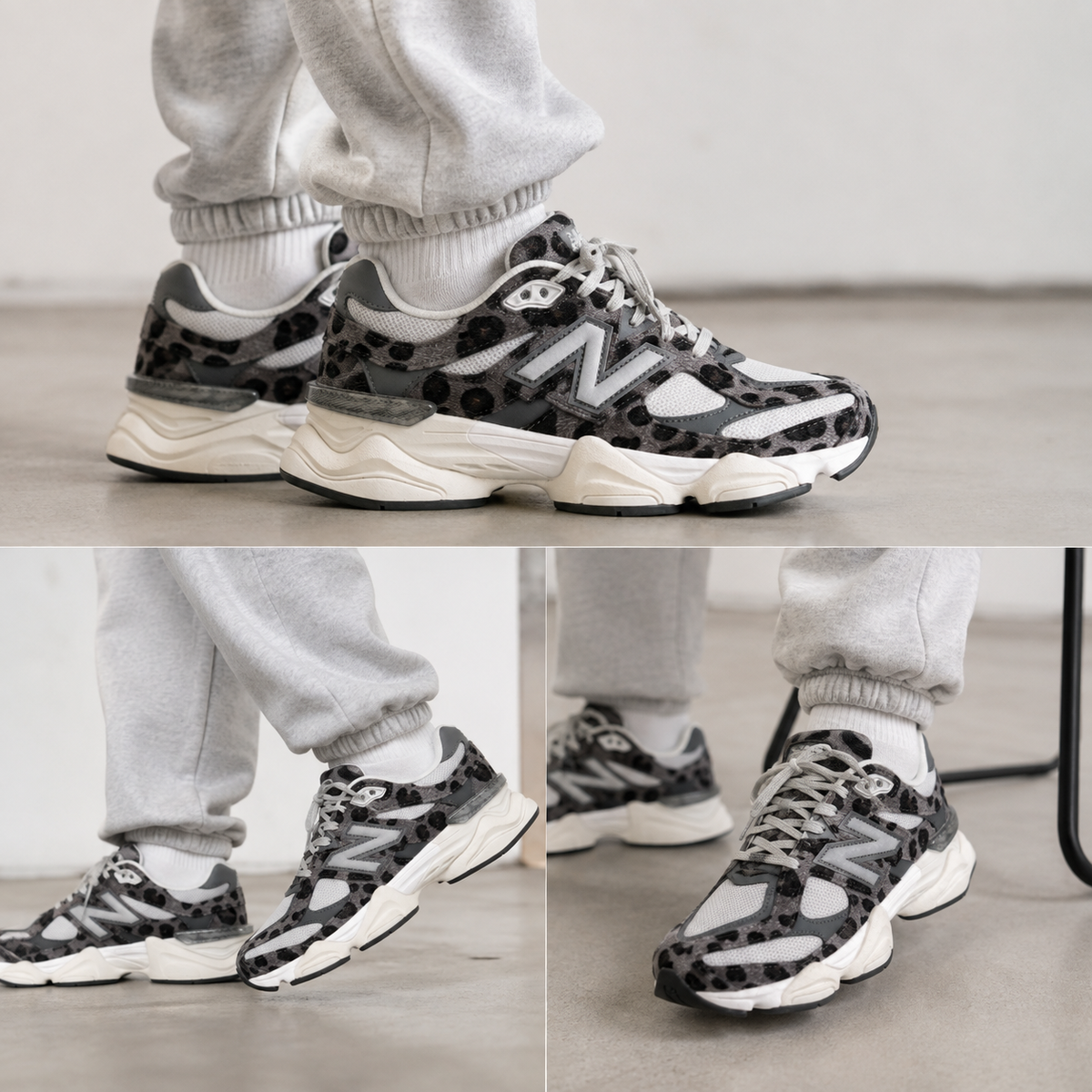 NB 9060 Grey Leopard – Sneakers Premium Gri / Animal Print
