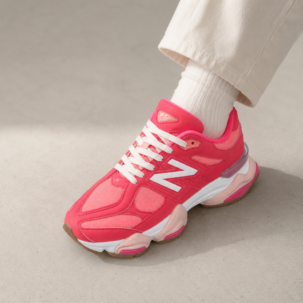 NB 9060 Pink Coral – Sneakers Premium Roz / Alb