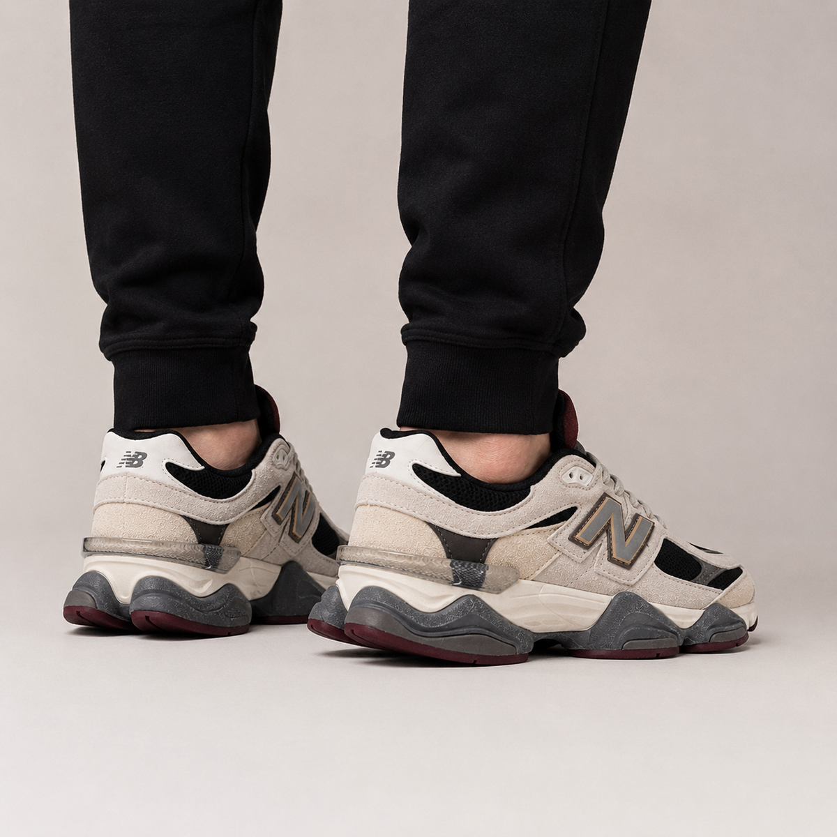 NB 9060 Cream Black Burgundy – Sneakers Premium Crem / Negru / Vișiniu