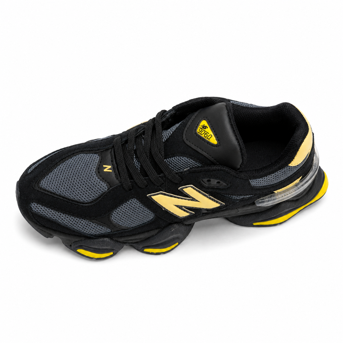 NB 9060 Black Yellow – Sneakers Premium Negru cu Accente Galbene
