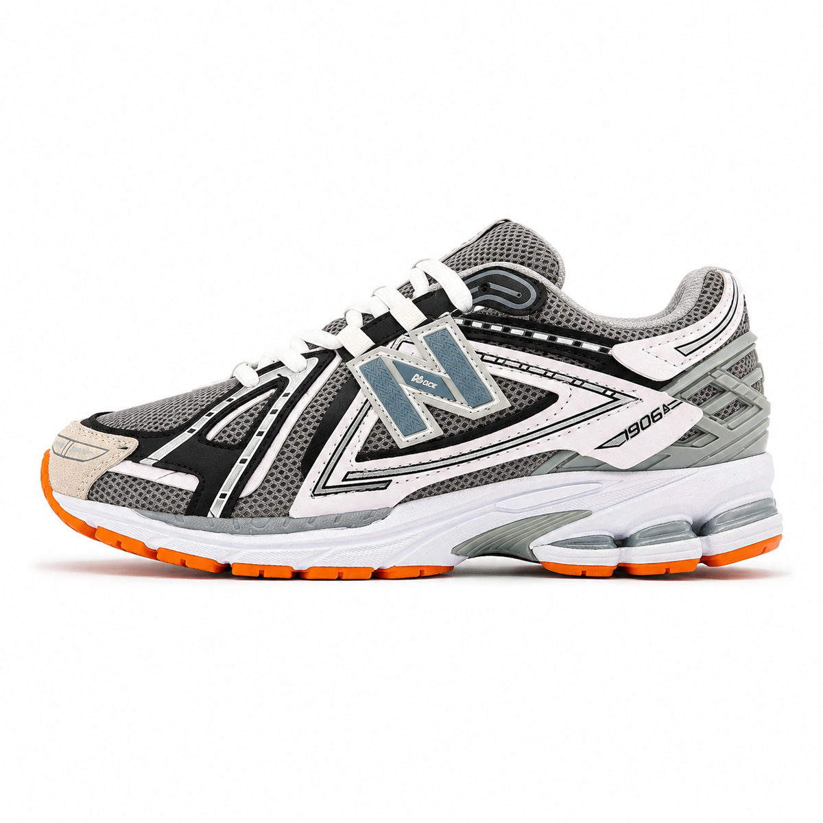 NB 1906A Grey White Orange – Sneakers Premium Gri cu Accente Portocalii